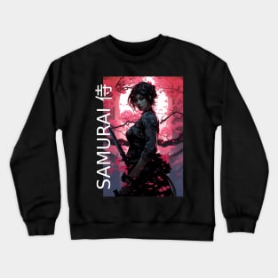 Japanese Sakura Samurai Girl Crewneck Sweatshirt